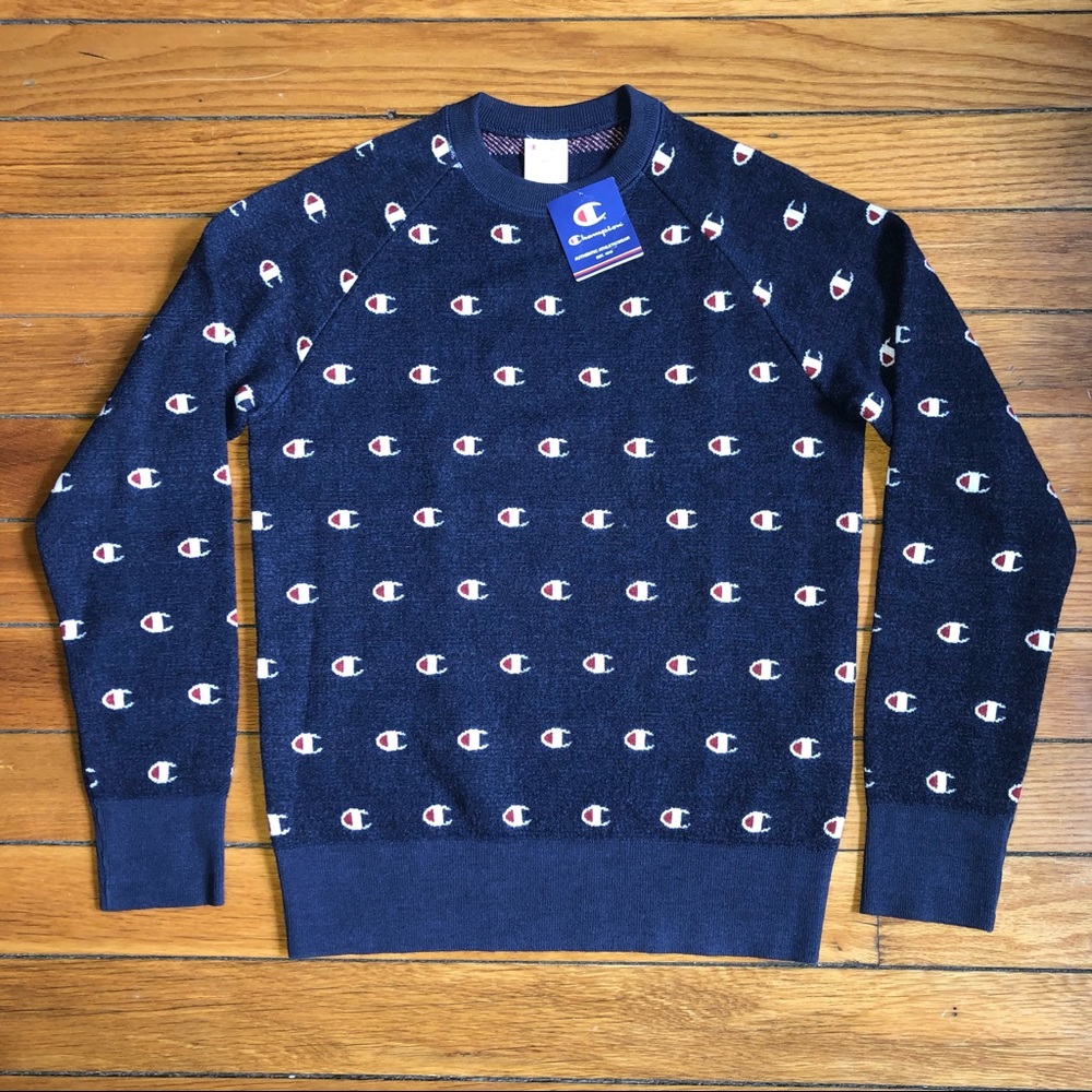 Champion Limited Edition Wool Sweater Men’s Small Navy Crewneck